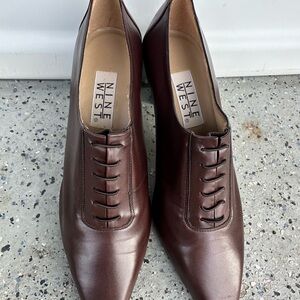 Nine West Dark Brown Leather Lace-Up Shoes